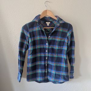 J.Crew plaid flannel button down shirt XS P